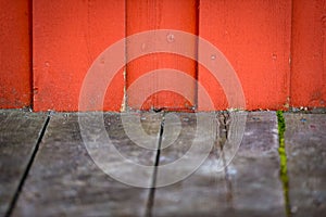Old building wooden wall in Norway photo