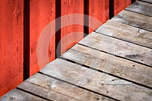 Old building wooden wall in Norway photo