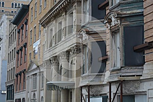 Brownstone streetscape in Albany New York photo