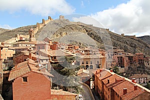 Old buildings of Albarracin, Spain on a sunny day