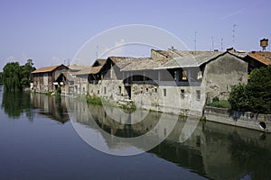 Old buildings along the Naviglio Grande at Bernate