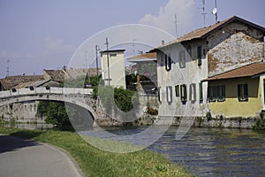 Old buildings along the Naviglio Grande at Bernate