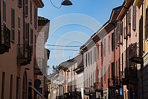 Old buildings along via Archinti in Lodi, Italy