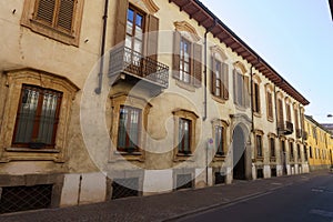 Old buildings along via Archinti in Lodi, Italy