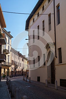 Old buildings along via Solferino in Lodi, Italy