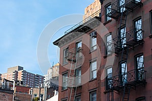 Old Buildings with Fire Escapes in Tribeca New York