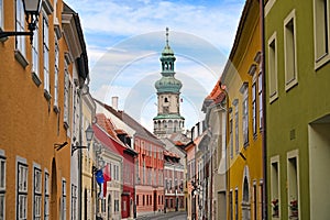 Old buildings and Firewatch tower in Sopron