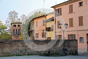 Old buildings in historic city center of Vignola