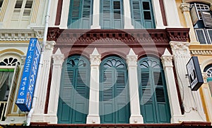 Old buildings located on main street in Chinatown, Singapore