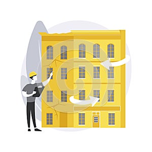 Old buildings modernization abstract concept vector illustration.