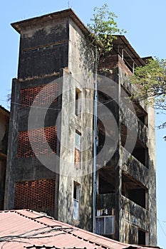 Old Buildings near Fish Market, Rue Heliodoro Salgado, Panaji, Goa, India