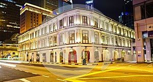 An old buildings at night in Chinatown, Singapore