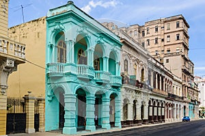 Old buildings in Paseo Marti in Havana, Cuba