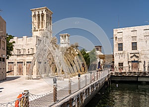 Old buildings and souk in the Old City in Al Seef in Dubai at Ramadan