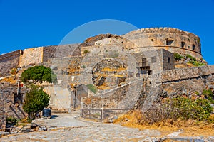 Old buildings at Spinalonga Fortress at Greek island Crete