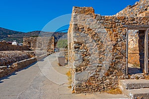 Old buildings at Spinalonga Fortress at Greek island Crete