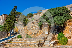 Old buildings at Spinalonga Fortress at Greek island Crete