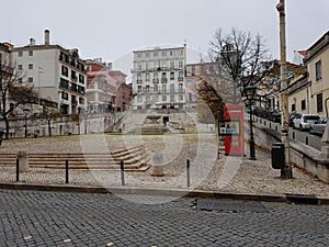 Old buildings and a square in Lissabon photo