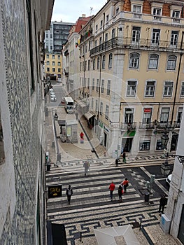 Old buildings and a street just for walking in Lissabon