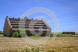 Old buildings used as dovecotes the interior of Spain