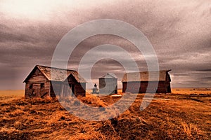 Old buildings in Western North Dakota.