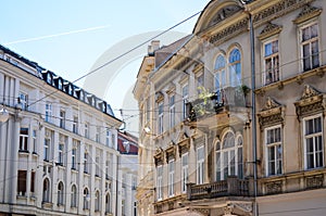 Old buildings in Zagreb, Croatia.