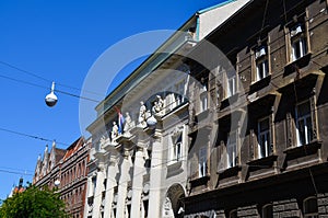 Old buildings in Zagreb, Croatia.