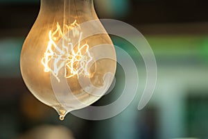 The old bulb on the ceiling