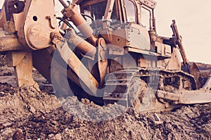 Old bulldozer ripper