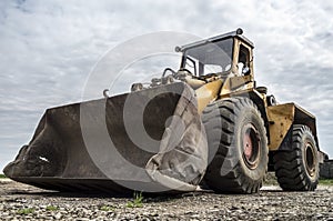 Old bulldozer on the site