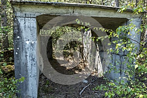 Old bunker pieces in the forest