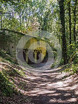 Old bunkers with underground passageways in the Fortress of Duffel