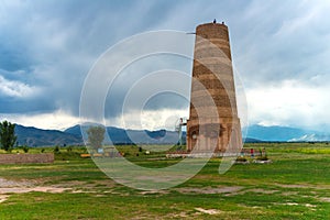 Old Burana tower located on famous Silk road, Kyrgyzstan