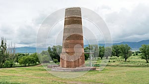 Old Burana tower located on famous Silk road, Kyrgyzstan