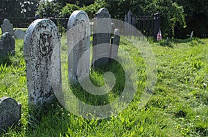 Old Burial Hill, Marblehead Cemetery three headstones