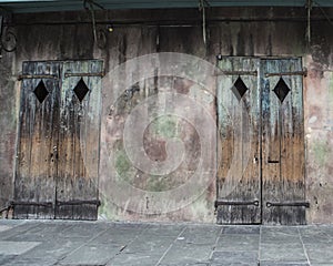 Old Business Doors in French Quarter of New Orleans