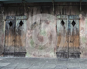 Old Business Doors in French Quarter of New Orleans photo