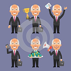 Old Businessman Holding Various Objects Part 2