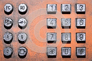 Old button number public telephone