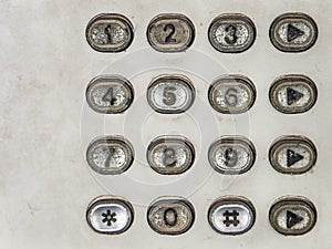 Old button number public telephone