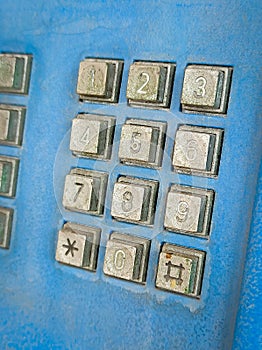 Old button number public telephone