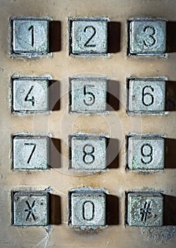 Old button number public telephone