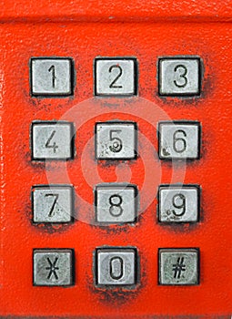 Old button number public telephone