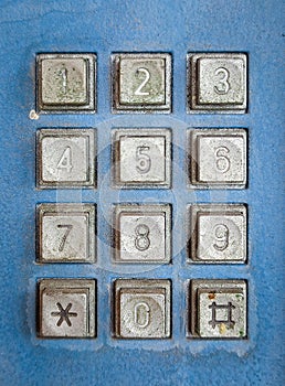 Old button number public telephone