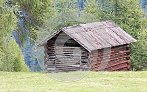Old cabin in the Alps