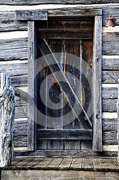 Old cabin door background