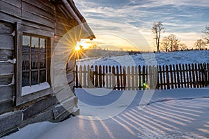 Old Cabin, winter sunset, Cumberland Gap National Park