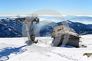 The old cableway on Chopok in Jasna Low Tatras