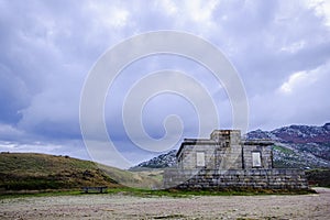 Old Cabo Silleiro Lighthouse  in Bayona, Galicia, Spain photo