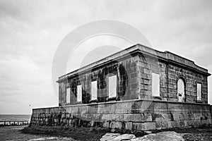 Old Cabo Silleiro Lighthouse  in Bayona, Galicia, Spain photo